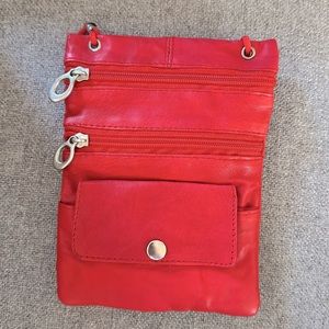 Red Soft Leather Crossbody